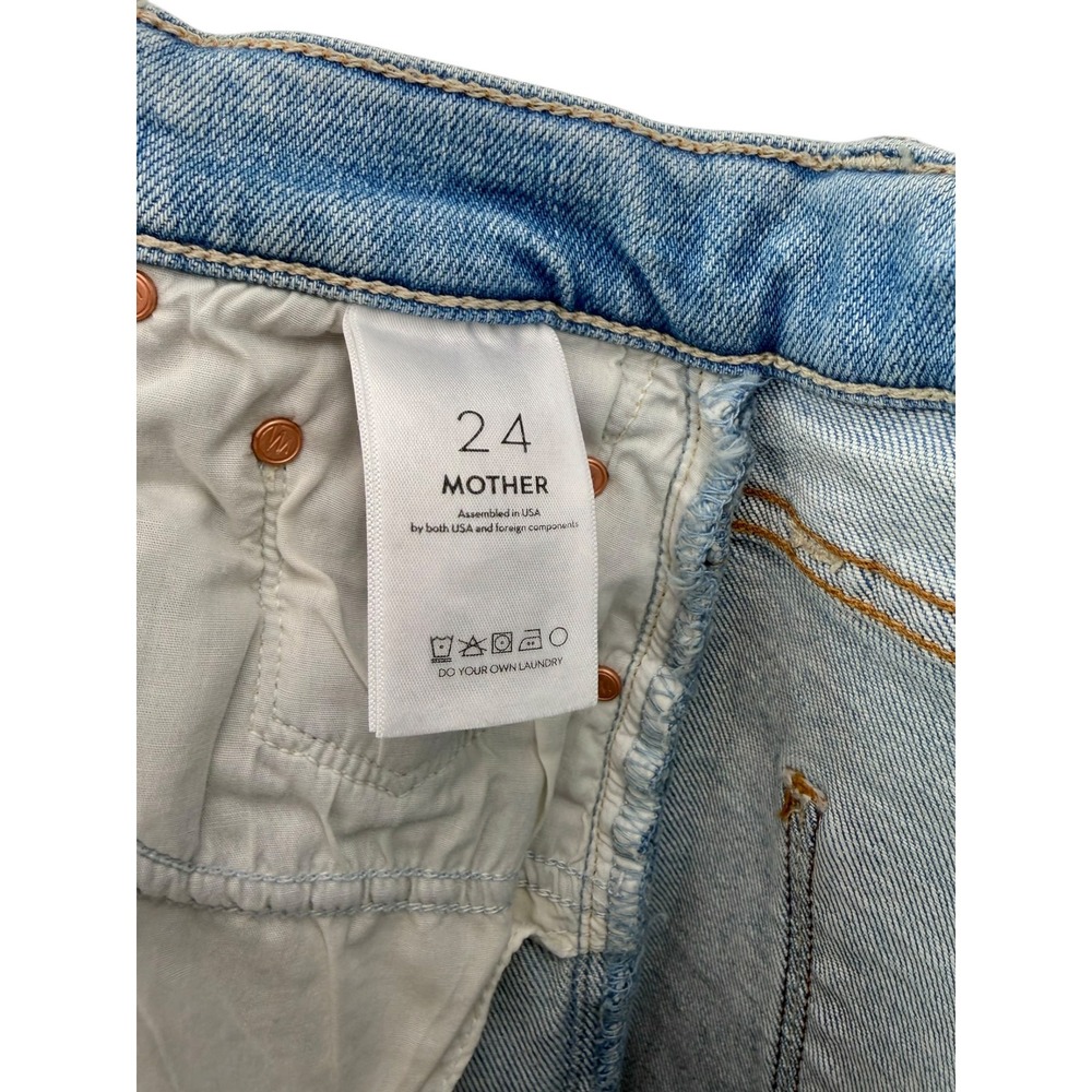 NWT Mother The Rambler Slice Hover Fray Bow Ankle Wide Leg Jeans $288 - Size 24 - Picture 13 of 13